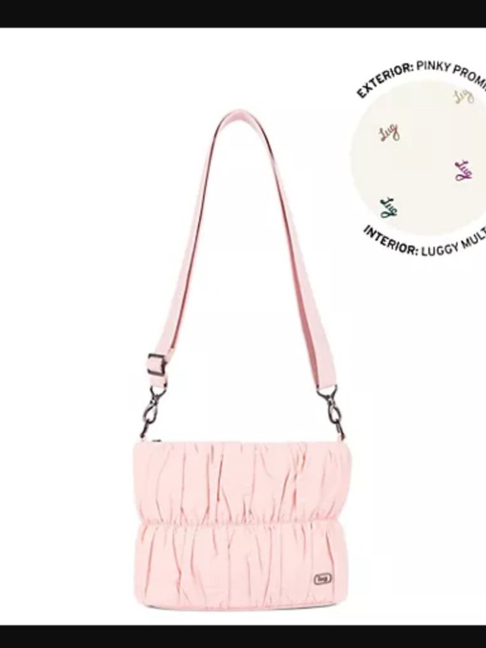 Brand New Lug Flounce CloudGo Ruched Crossbody Bag in Pinky Promise